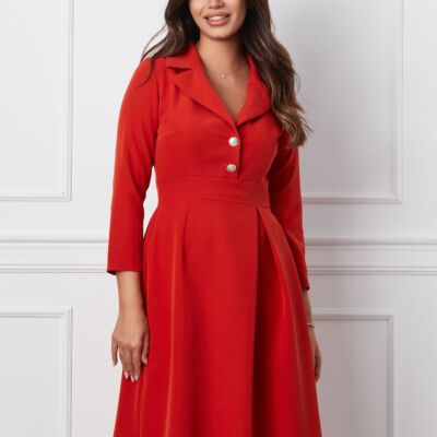 Black Friday 2022 Rochie Moze caramizie cu nasturi la bust