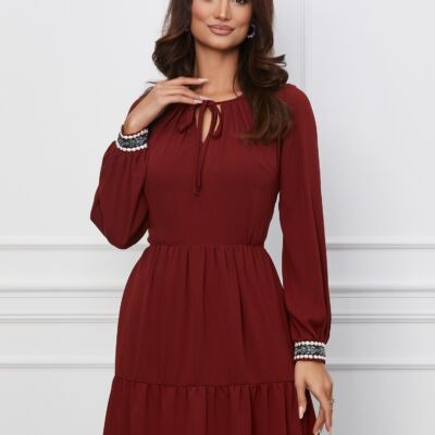 Black Friday Rochie Moze caramizie cu volanas pe fusta