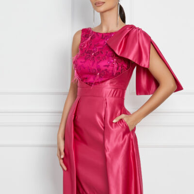 Black Friday Rochie Moze fucsia cu paiete si funda