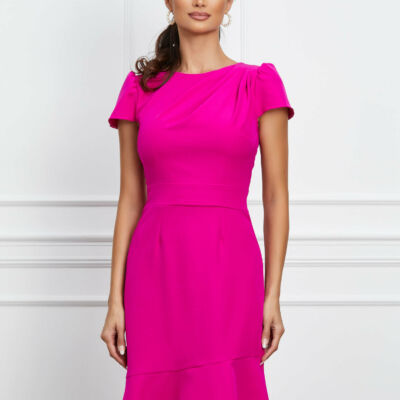 Black Friday 2022 Rochie Moze fucsia cu volan la baza