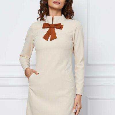 Black Friday 2022 Rochie Moze ivory cu funda la bust si buzunare