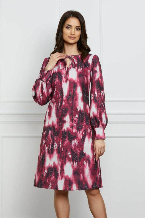 Black Friday 2022 Rochie Moze magenta cu imprimeuri albe