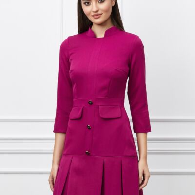 Black Friday 2022 Rochie Moze magenta cu pliuri la baza