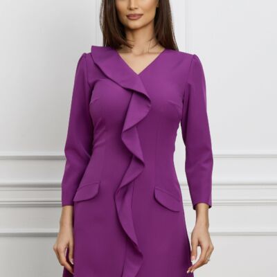 Black Friday Rochie Moze magenta cu volan