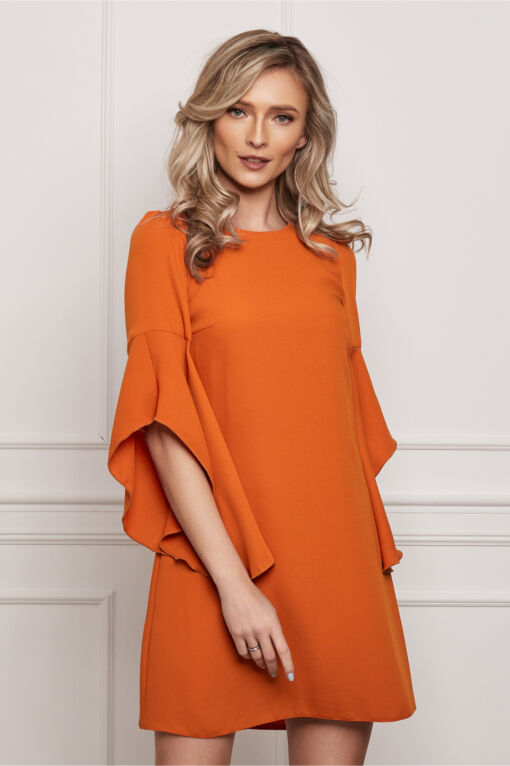 Black Friday 2022 Rochie Moze orange cu maneci clopot