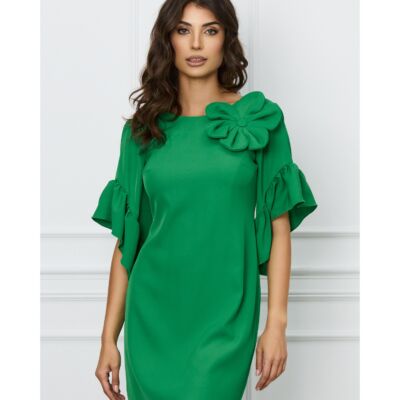 Black Friday 2022 Rochie Moze verde cu floare maxi pe bust