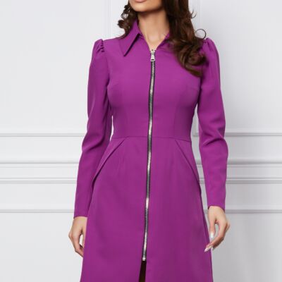 Black Friday 2022 Rochie Moze violet cu fermoar