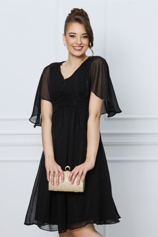 Black Friday 2022 Rochie Sophie neagra cu fir lurex