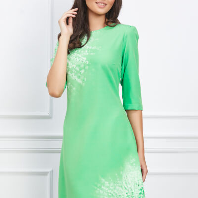 Black Friday 2022 Rochie Viviana verde cu imprimeuri
