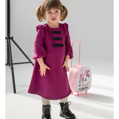 Black Friday 2022 Rochita pentru fetite Dy Fashion magenta cu fundite