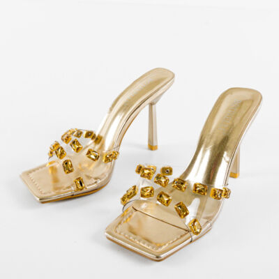 Black Friday Saboti cu toc Nannie Aurii