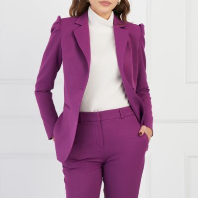 Black Friday 2022 Sacou DY Fashion magenta cu umeri bufanti