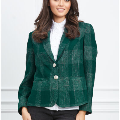 Black Friday 2022 Sacou Lorena verde cu carouri