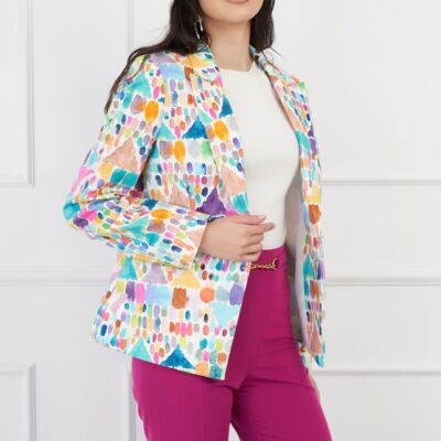 Black Friday Sacou Maddy cu imprimeu paint multicolor