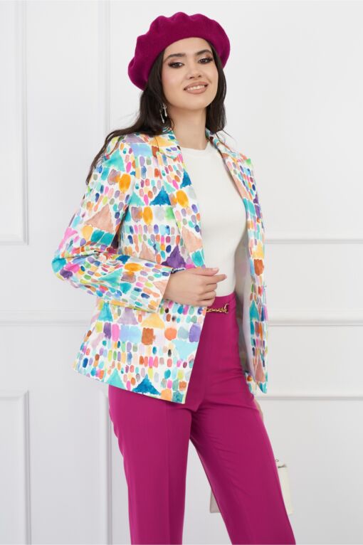 Black Friday Sacou Maddy cu imprimeu paint multicolor
