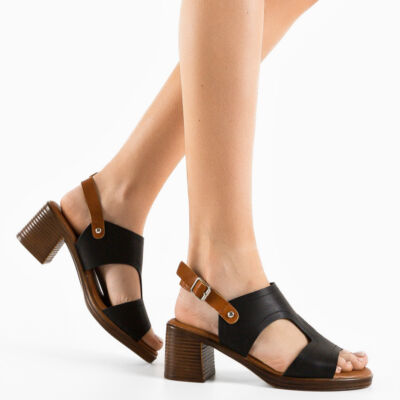 Black Friday Sandale cu toc Ashton Negre