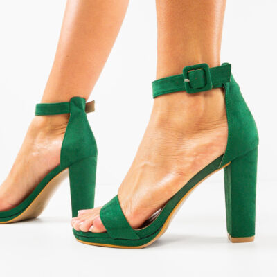 Black Friday Sandale cu toc Costil Verzi