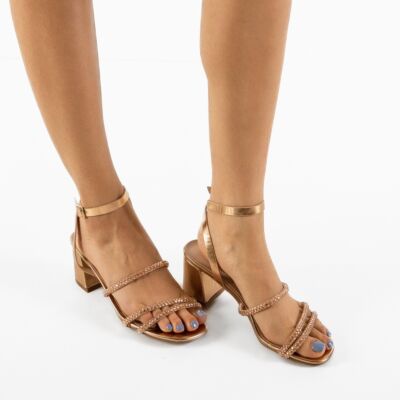 Black Friday Sandale cu toc Desmie Roze