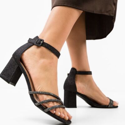 Black Friday Sandale cu toc Geirmun Negre