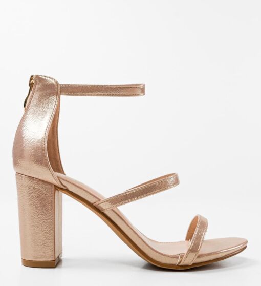 Black Friday Sandale cu toc Hazel Aurii