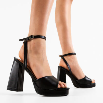 Black Friday Sandale cu toc Johnna Negre