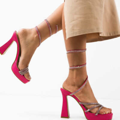 Black Friday Sandale cu toc Keane Fuchsia