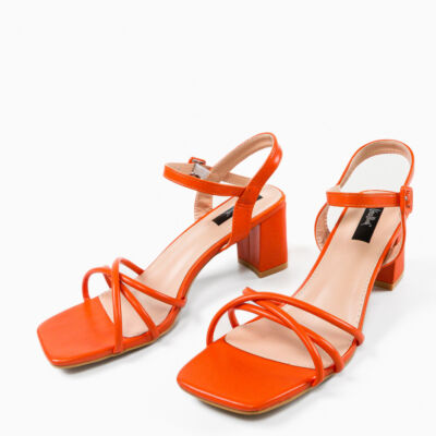 Black Friday Sandale cu toc Mpho Portocalii