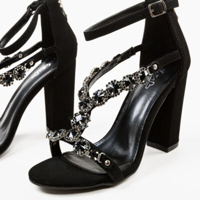 Black Friday Sandale cu toc Prykot Negre