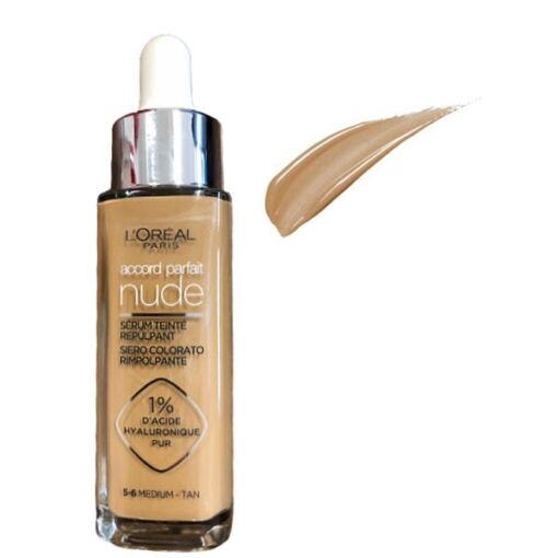 Black Friday 2022 Serum Redensificator Infuzat cu Pigmenti si Acid Hialuronic - L'Oreal Paris Accord Parfait Nude Siero Colorado Rimpolpante 1% D'Acide Hyaluronico Pur