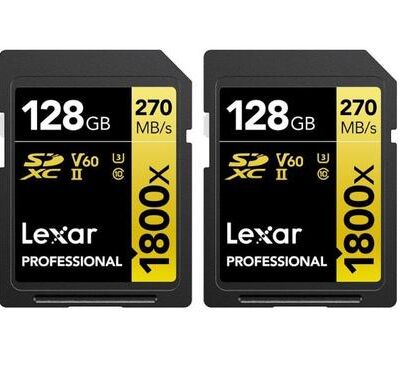 Black Friday 2022 Set 2 carduri de memorie Lexar Professional 1800x