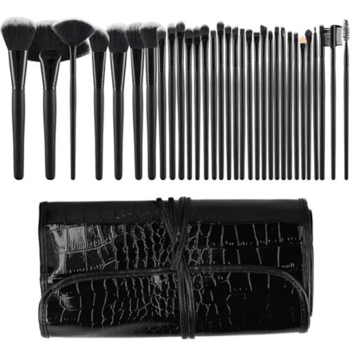 Black Friday 2022 Set 32 Pensule Negre pentru Machiaj - Mimo Makeup Brush Black