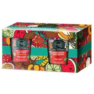Black Friday 2022 Set Cadou Body Desserts - Scrub si Mousse de Corp cu Capsuni Organic Shop