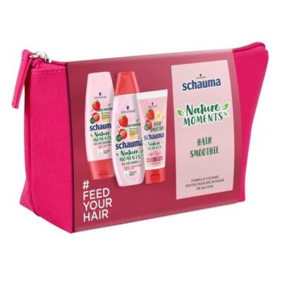 Black Friday 2022 Set Cadou Schauma Nature Moments Hair Smoothie cu Capsuna