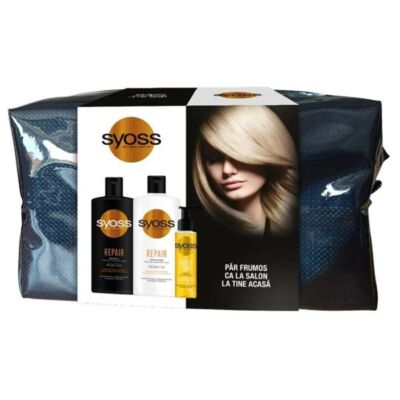 Black Friday 2022 Set Cadou Syoss 2 - Sampon Reparator 440 ml + Balsam Reparator 440 ml + Ulei Elixir 100 ml