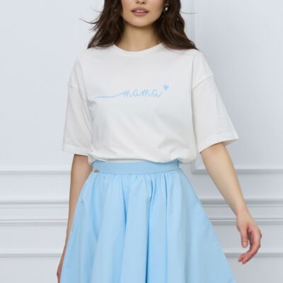 Black Friday Set Mama cu tricou si fusta bleu