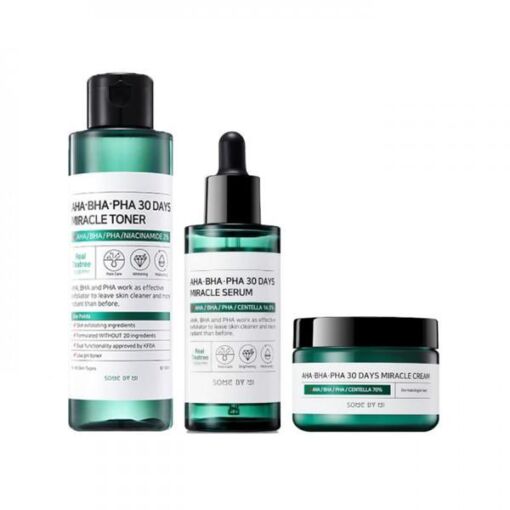 Black Friday 2022 Set Toner 50 ml + Serum 50 ml + Crema 60 ml Some By Me cu Aha