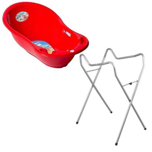 Black Friday 2022 Set cadita 102 cm + Suport universal metalic CS rosu - Tega Baby