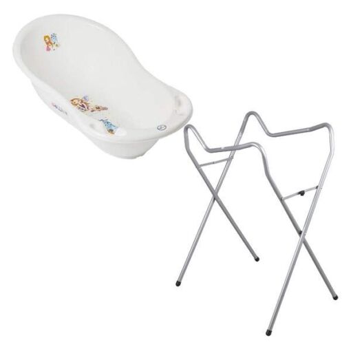 Black Friday 2022 Set cadita 102 cm + Suport universal metalic LP alb - Tega Baby