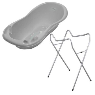 Black Friday 2022 Set cadita 102 cm + Suport universal metalic SO gri - Tega Baby