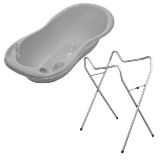 Black Friday 2022 Set cadita 102 cm + Suport universal metalic SO gri - Tega Baby