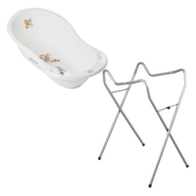 Black Friday 2022 Set cadita 86 cm + Suport universal metalic Lp Alb - Tega Baby