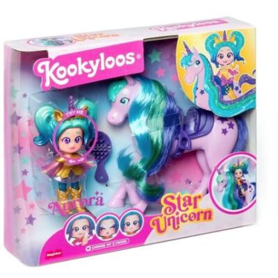 Black Friday Set de joaca cu papusa Kookyloos Aurora si Star Unicorn