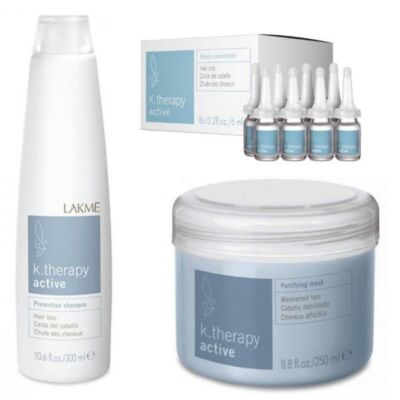 Black Friday 2022 Set impotriva caderii parului Lakme Active Sampon 300 ml + Masca 250 ml + Shock Concentrate 8x6 ml
