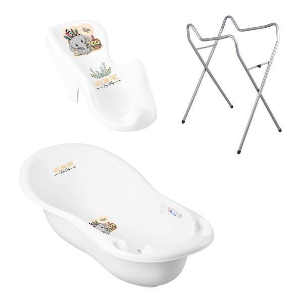 Black Friday 2022 Set pachet cadita alba Elefant 86 cm + suport anatomic si suport universal DZ