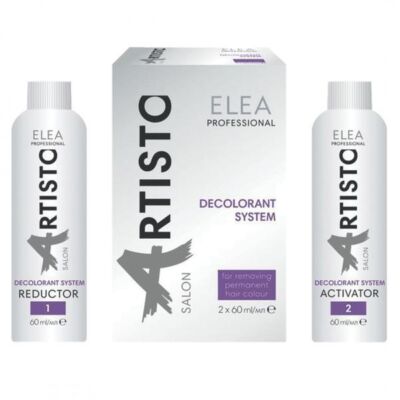 Black Friday 2022 Solutie decapaj pentru indepartarea vopselei rezistente de pe par Decolorant System Color Off Elea Professional Artisto (reductor si activator)