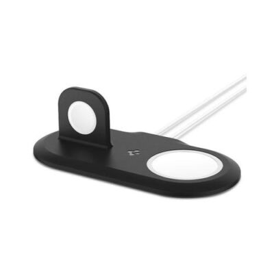 Black Friday 2022 Suport Stand Spigen Magfit Duo Compatibil Cu Incarcator Magsafe Apple Si Incarcator Apple Watch