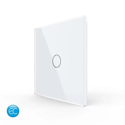 Black Friday 2022 Telecomanda RF Tip Panou Simplu si 1 Senzor cu Touch LIVOLO din Sticla Securizata (Alb)