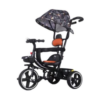 Black Friday 2024 Tricicleta bebelusi cu copertina retractabila si maner parental pentru copii intre 2 si 6 ani