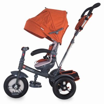 Black Friday 2022 Tricicleta multifunctionala cu roti gonflabile Coccolle Giro Plus Caramiziu