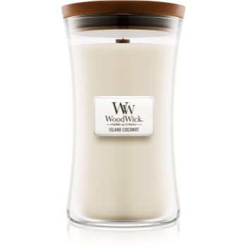 Black Friday Woodwick Island Coconut lumânare parfumată cu fitil din lemn